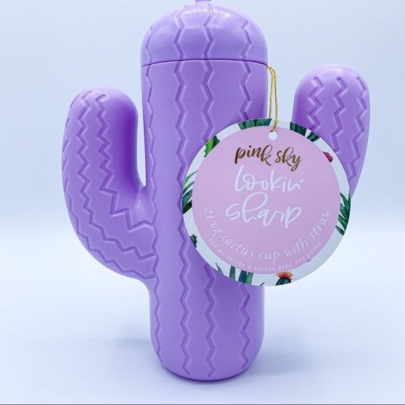Pink Sky Lookin’ Sharp Cactus Cup w/ Straw - Picture 2 of 5